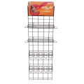 supermarket sale promotion grid wall display hanging rack with basket or hook